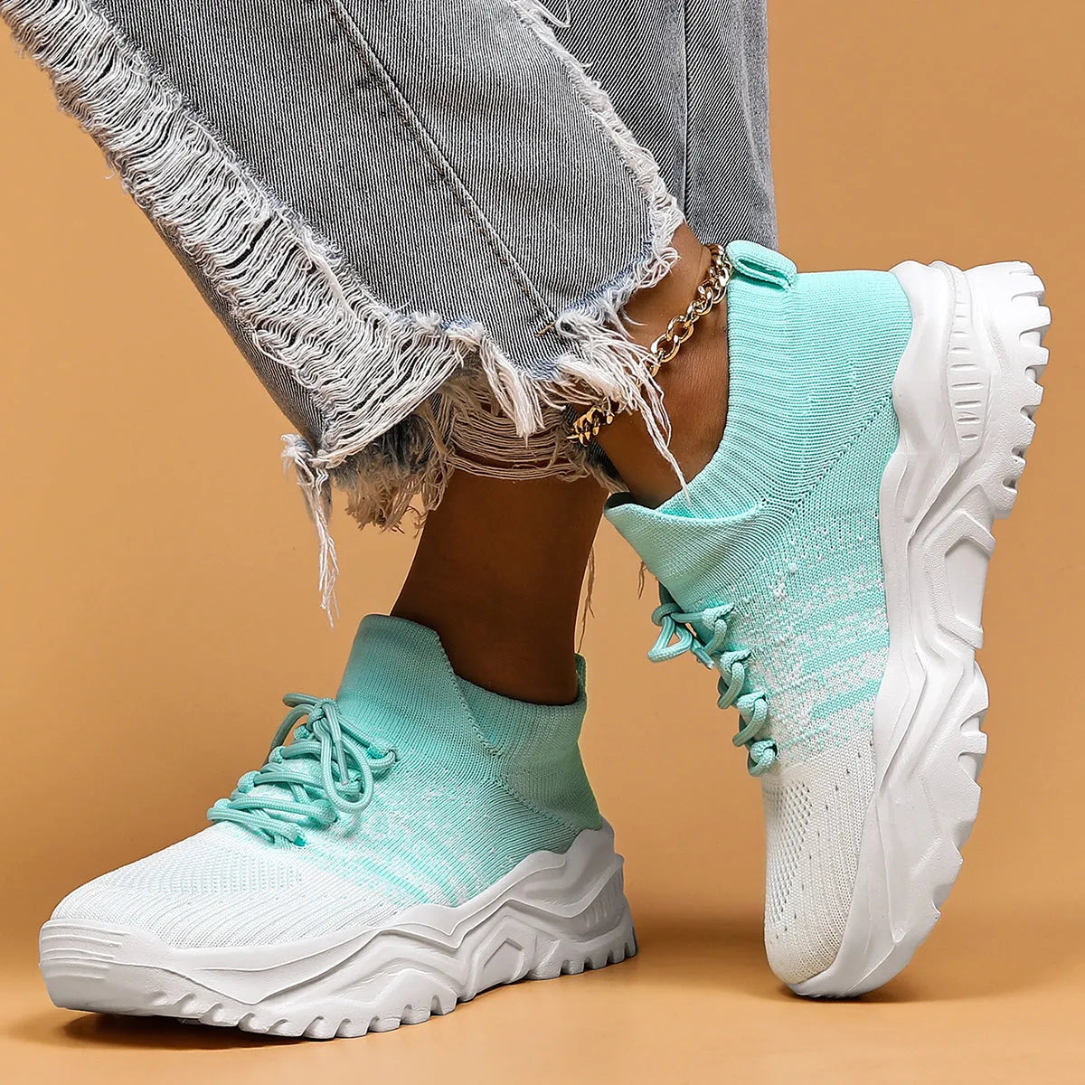 Women's Breathable Mesh Sneakers with Non-Slip Sole