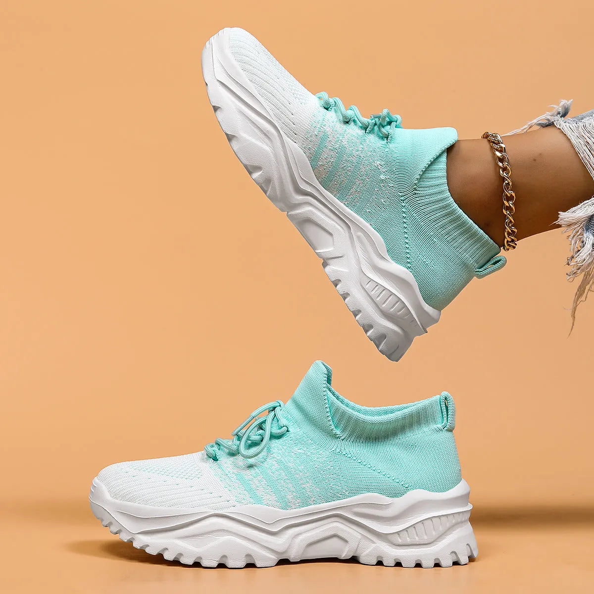 Women's Breathable Mesh Sneakers with Non-Slip Sole