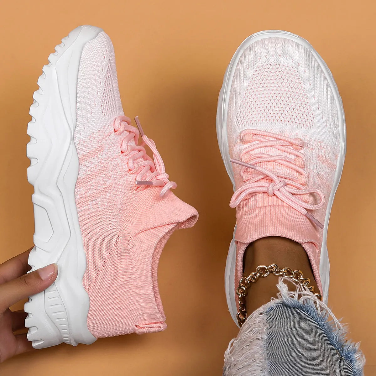 Women's Breathable Mesh Sneakers with Non-Slip Sole