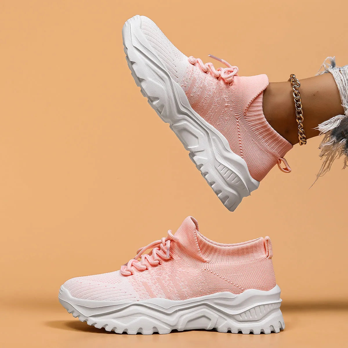 Women's Breathable Mesh Sneakers with Non-Slip Sole