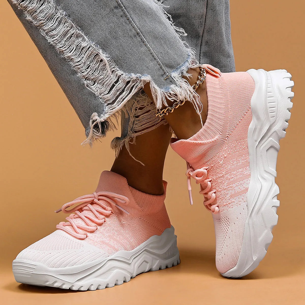 Women's Breathable Mesh Sneakers with Non-Slip Sole