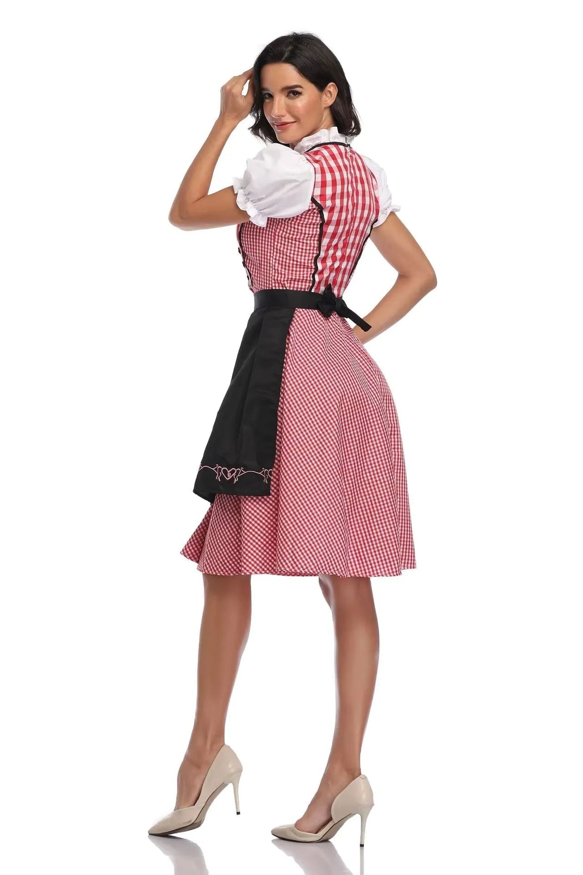 Women's Classic Dirndl Dress Set with Matching Apron
