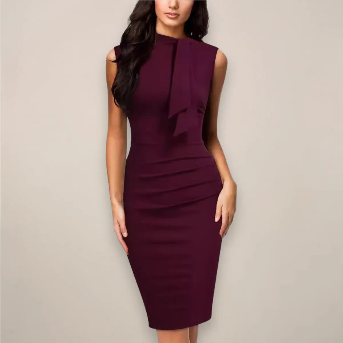 Women's Classic Fitted Sleeveless Midi Dress