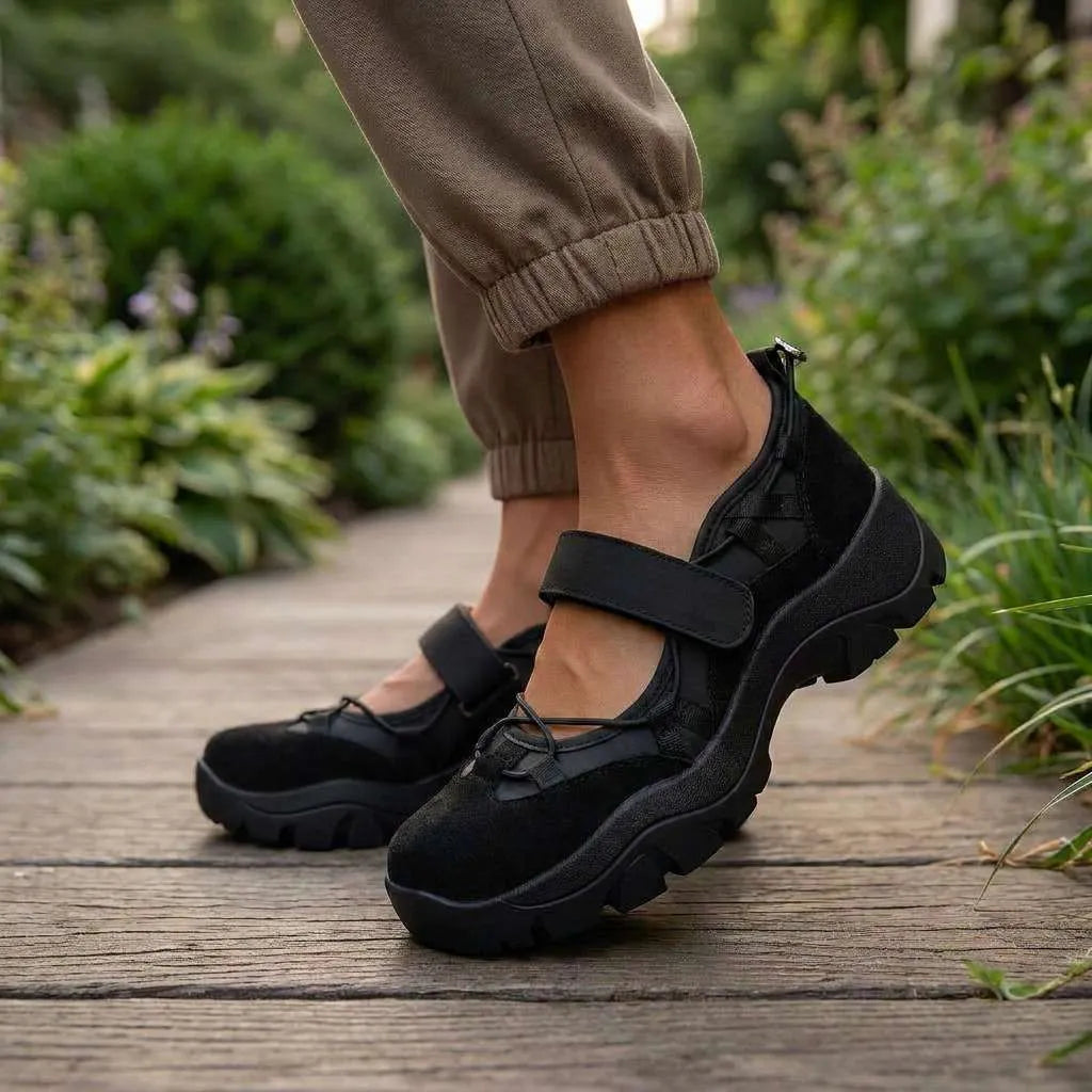 Women's Comfortable Slip-On Loafers with Hook-and-Loop Strap