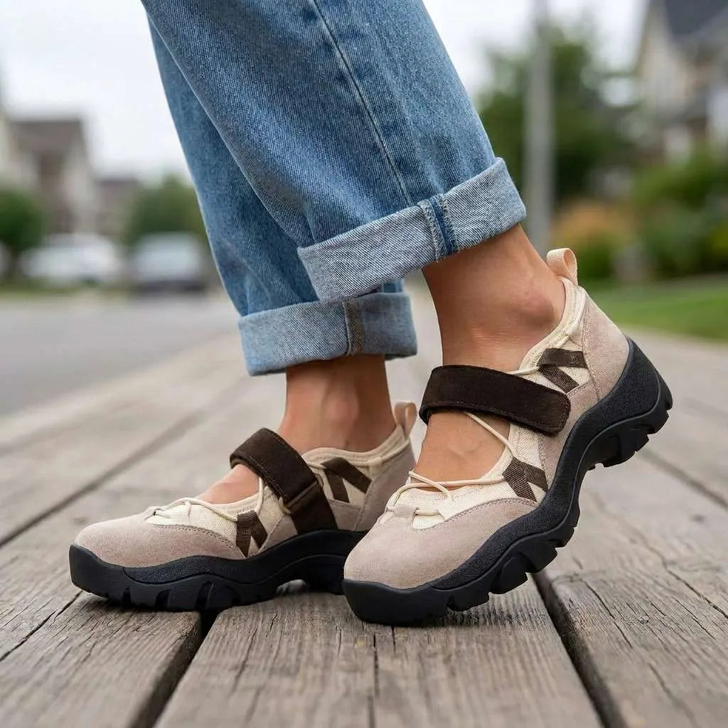 Women's Comfortable Slip-On Loafers with Hook-and-Loop Strap