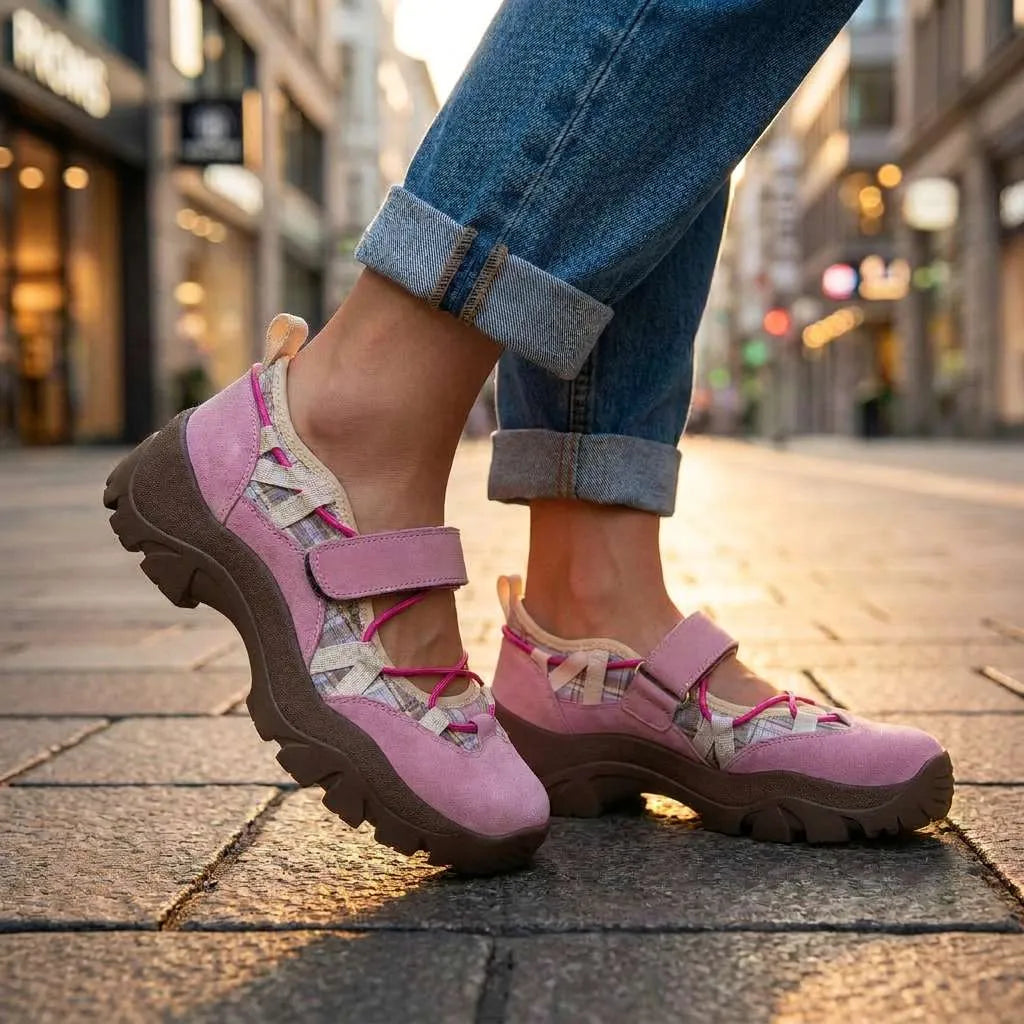 Women's Comfortable Slip-On Loafers with Hook-and-Loop Strap