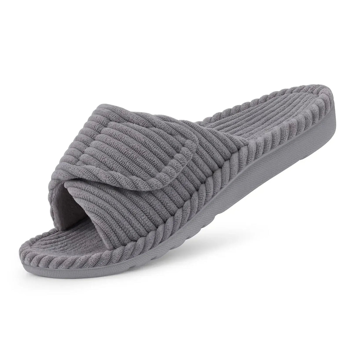 Women's Corduroy Open-Toe Slippers with Arch Support