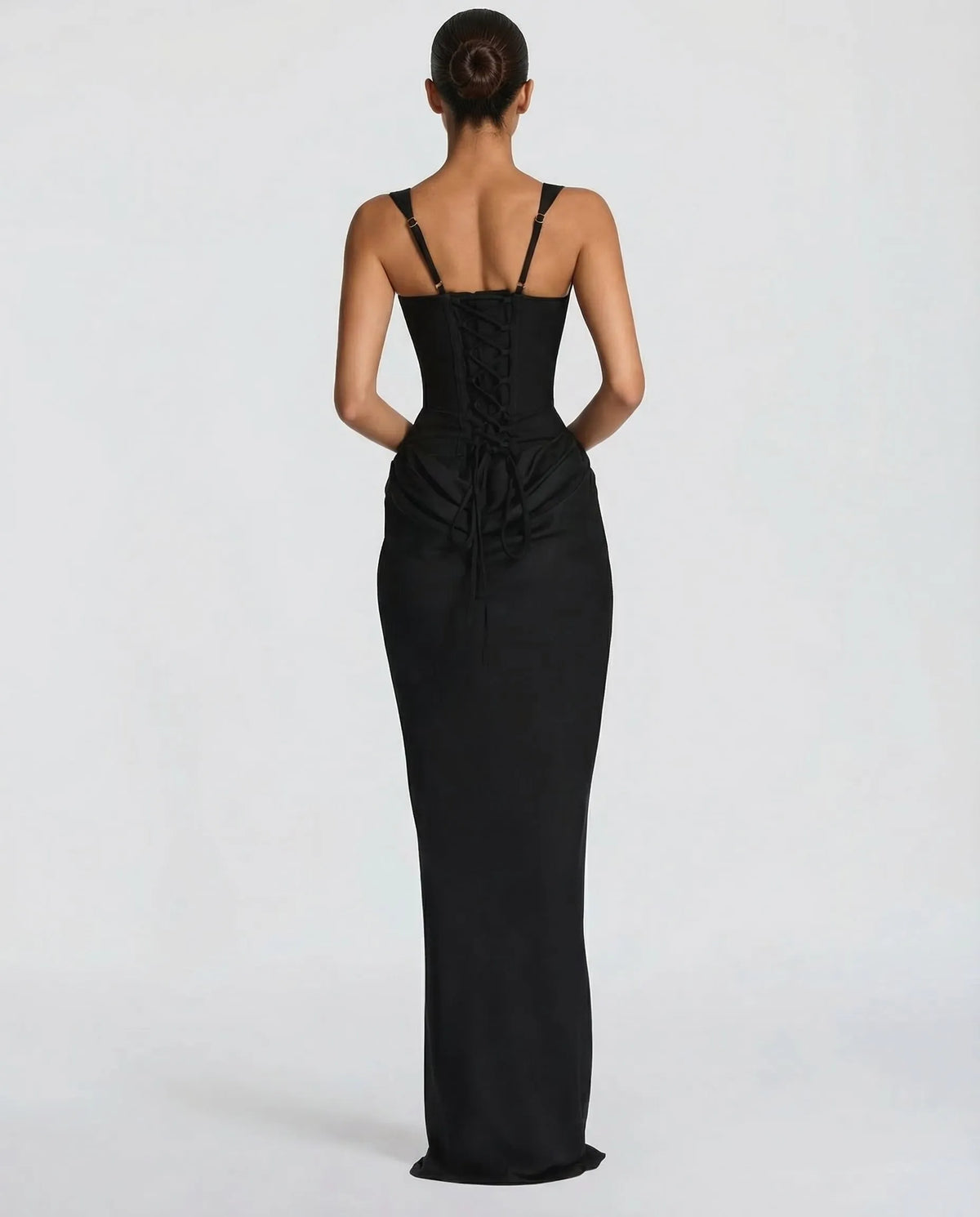 Women's Corset Draped Waist Maxi Dress