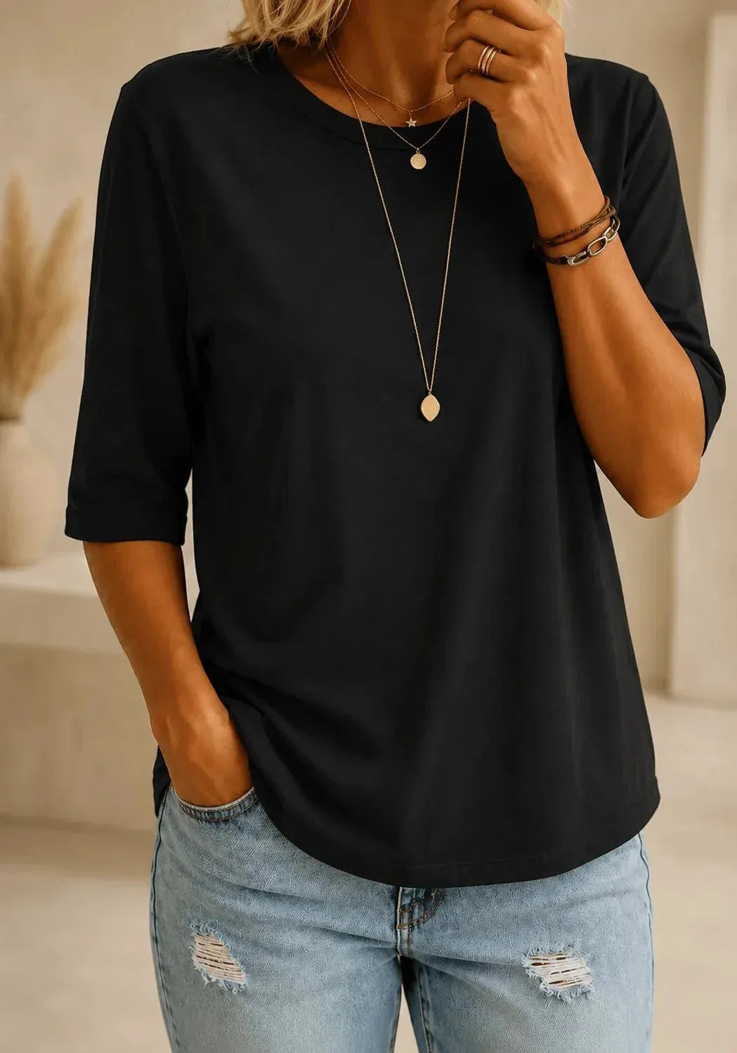 Women's Crewneck Short Sleeve Essential Comfort T-Shirt