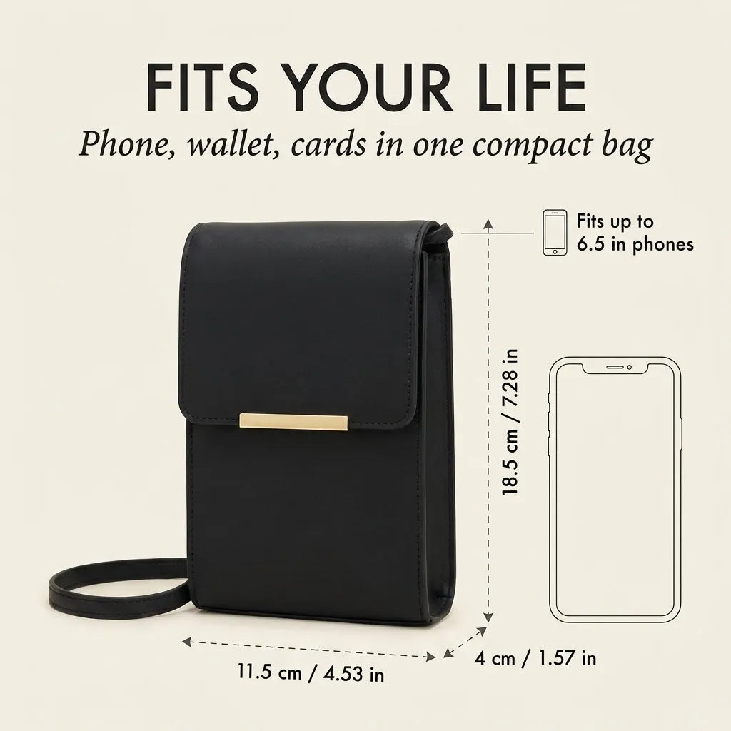 Women's Crossbody Phone Wallet Bag with Touchscreen Window