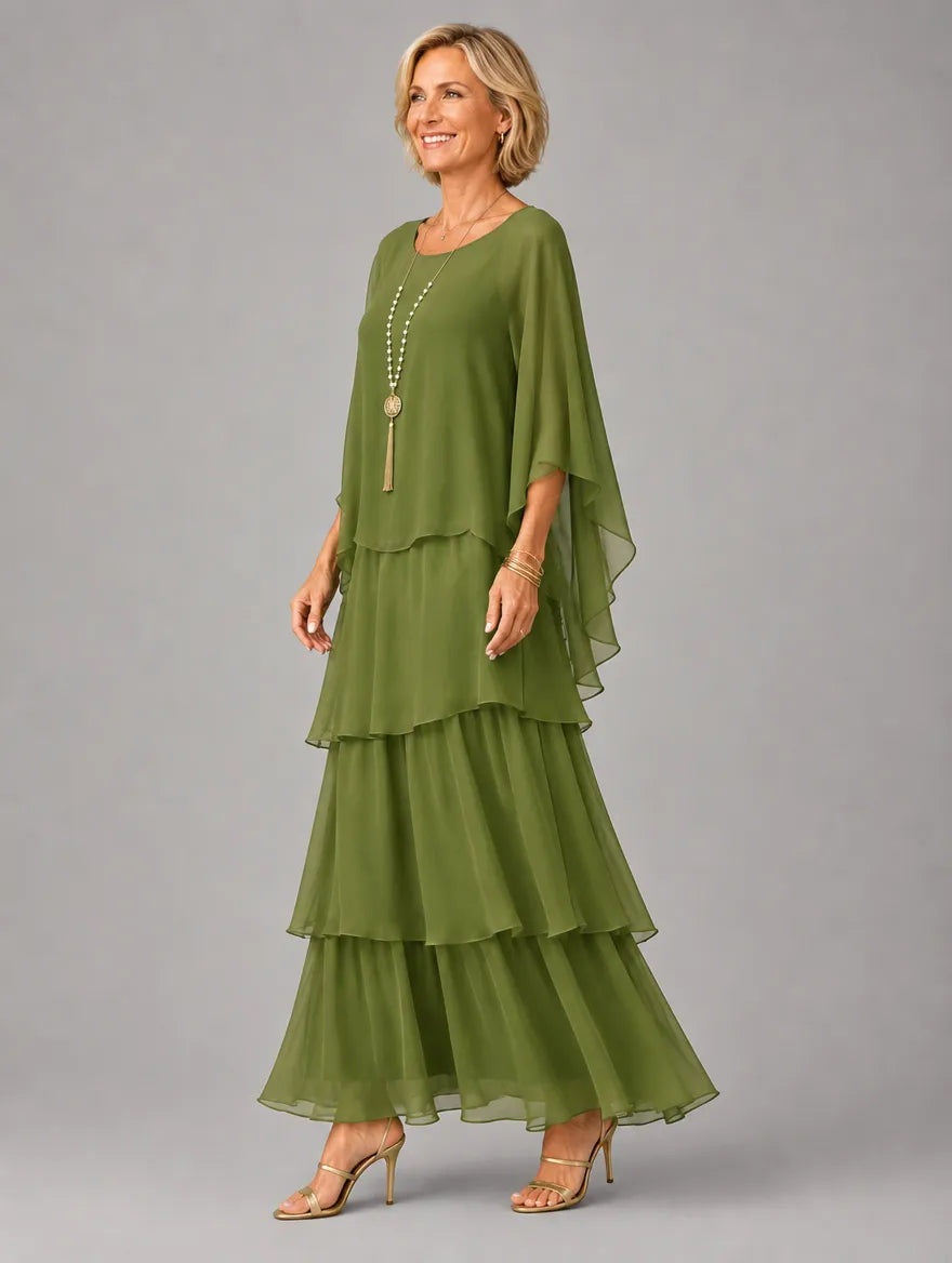 Women's Elegant Flowy Tiered Maxi Dress