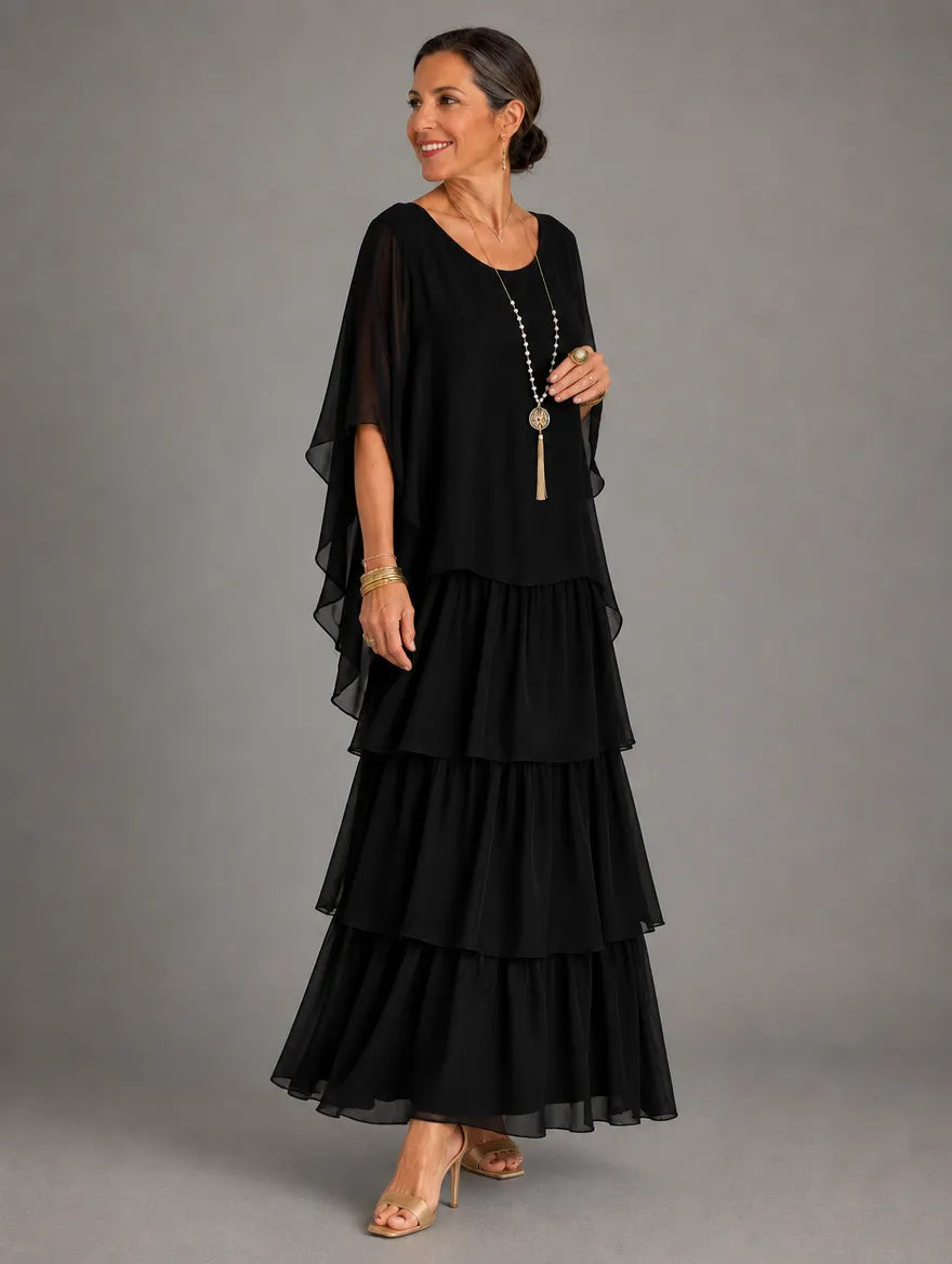 Women's Elegant Flowy Tiered Maxi Dress