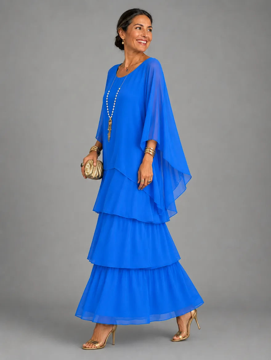 Women's Elegant Flowy Tiered Maxi Dress