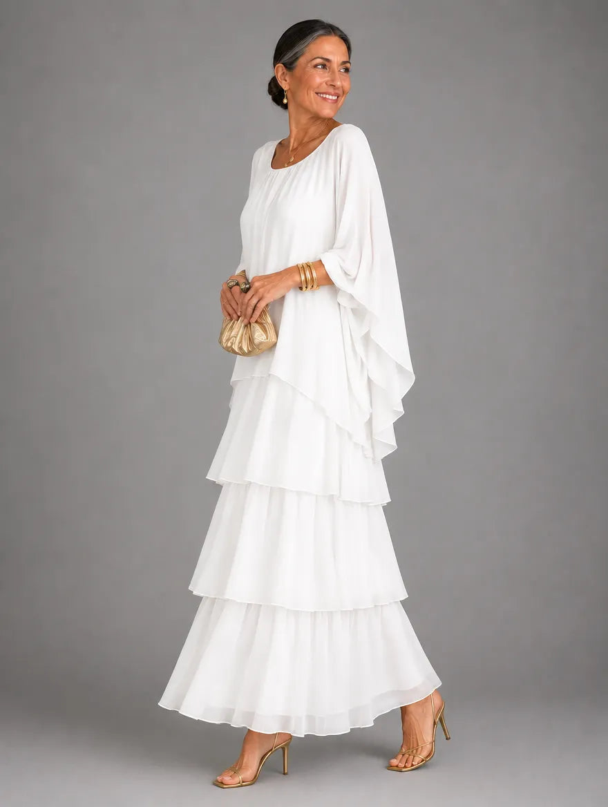 Women's Elegant Flowy Tiered Maxi Dress