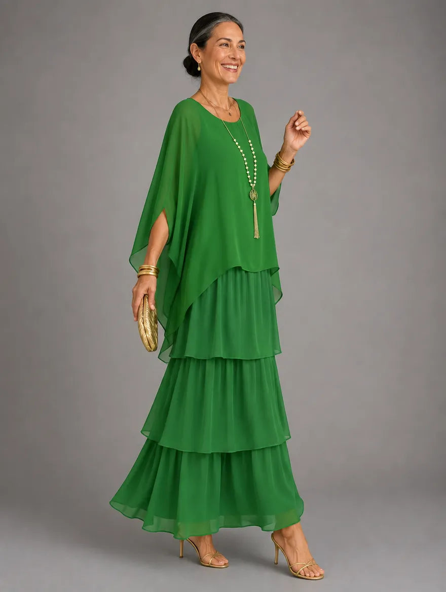 Women's Elegant Flowy Tiered Maxi Dress