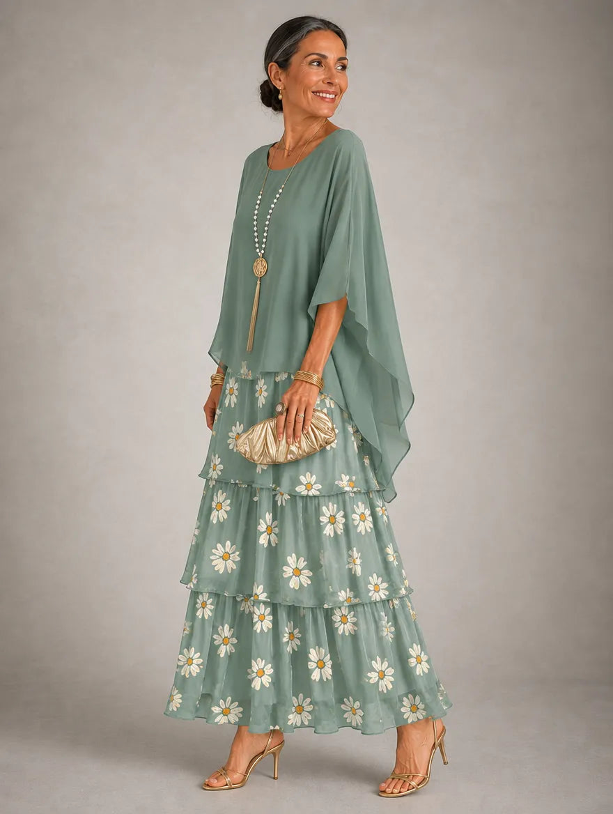 Women's Elegant Flowy Tiered Maxi Dress