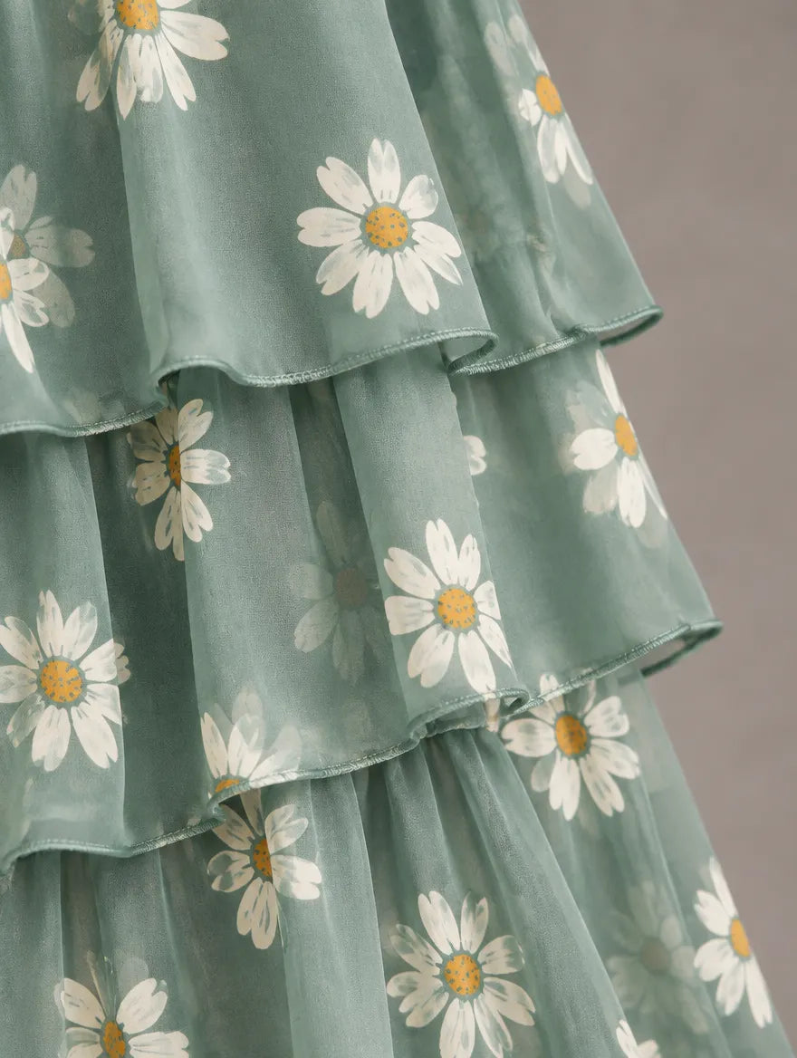 Women's Elegant Flowy Tiered Maxi Dress