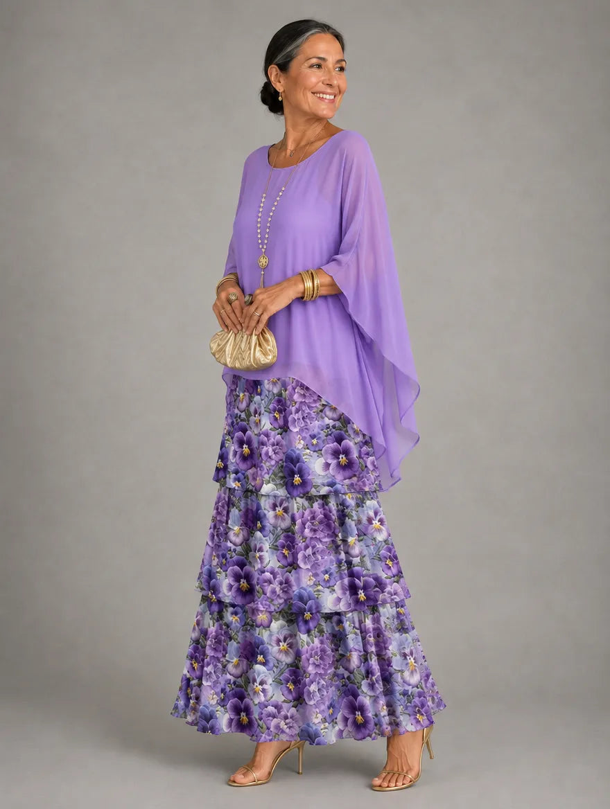 Women's Elegant Flowy Tiered Maxi Dress
