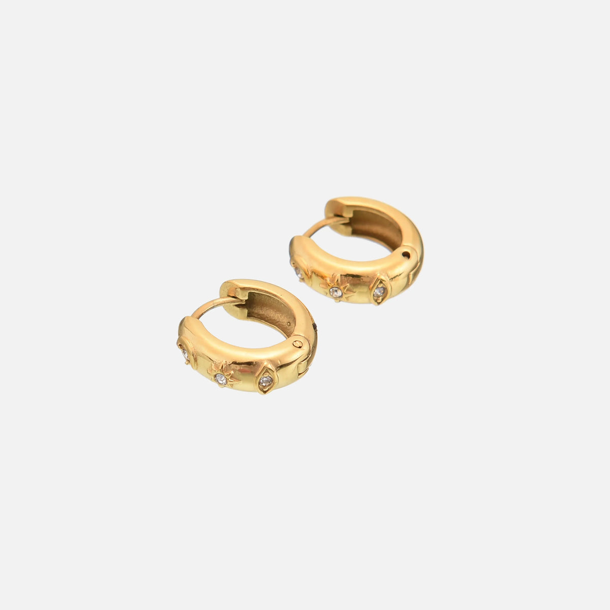 Women's Elegant Gold-Tone Huggie Hoop Earrings