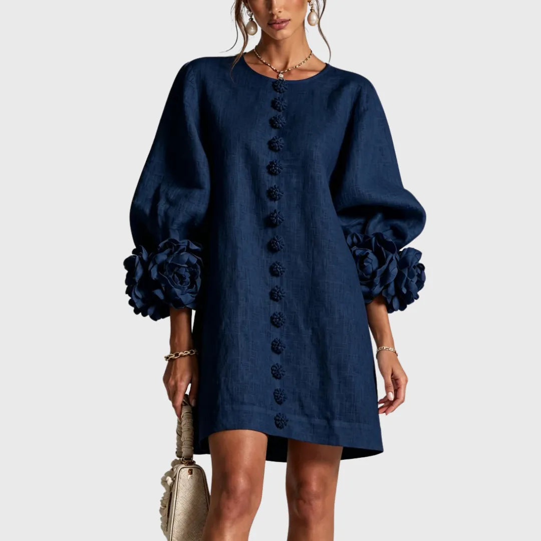 Women's Elegant Puff Sleeve Mini Dress