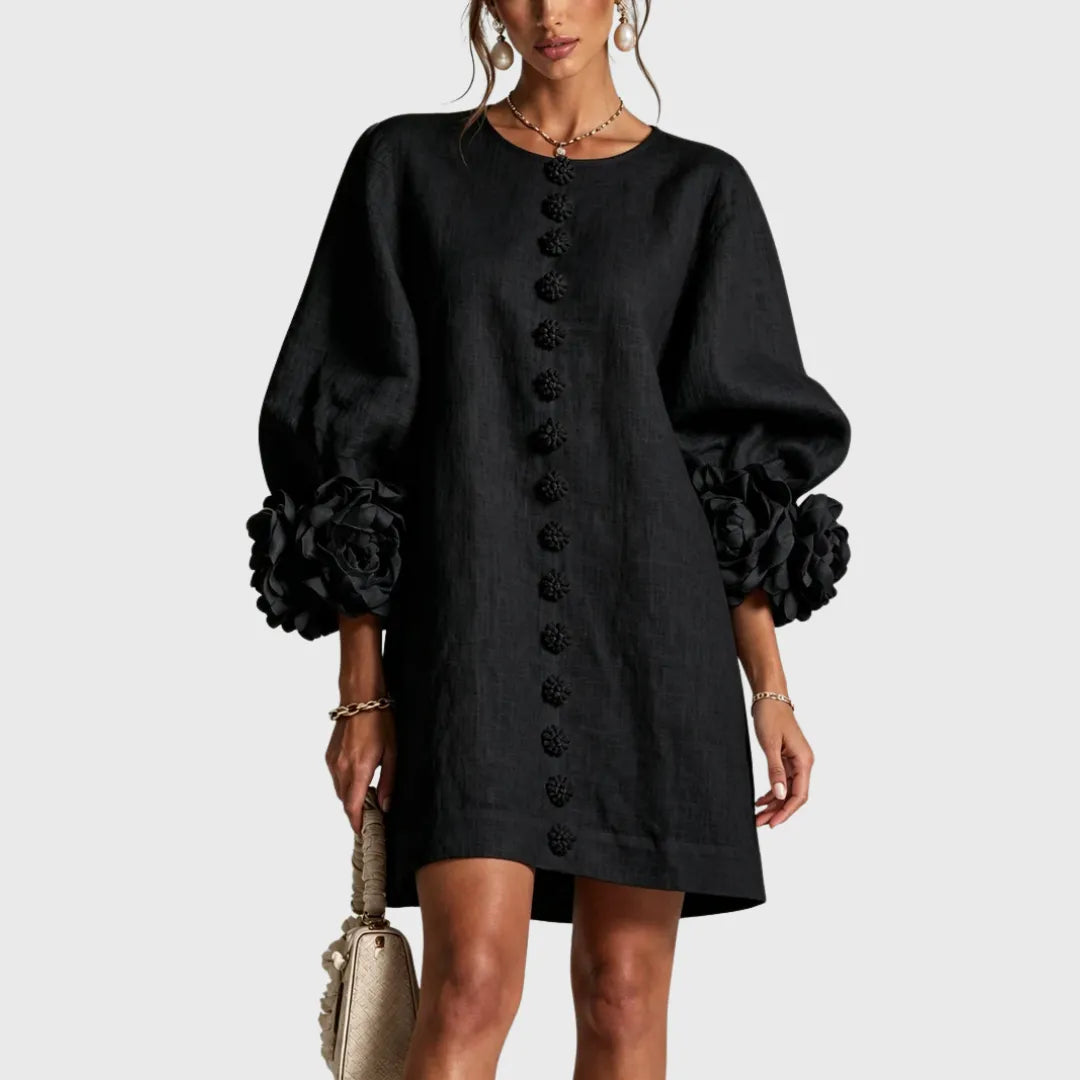 Women's Elegant Puff Sleeve Mini Dress