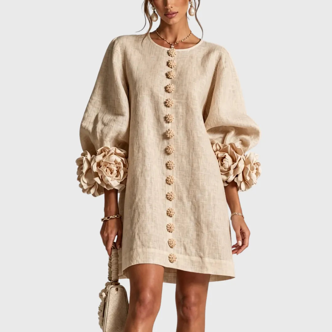 Women's Elegant Puff Sleeve Mini Dress