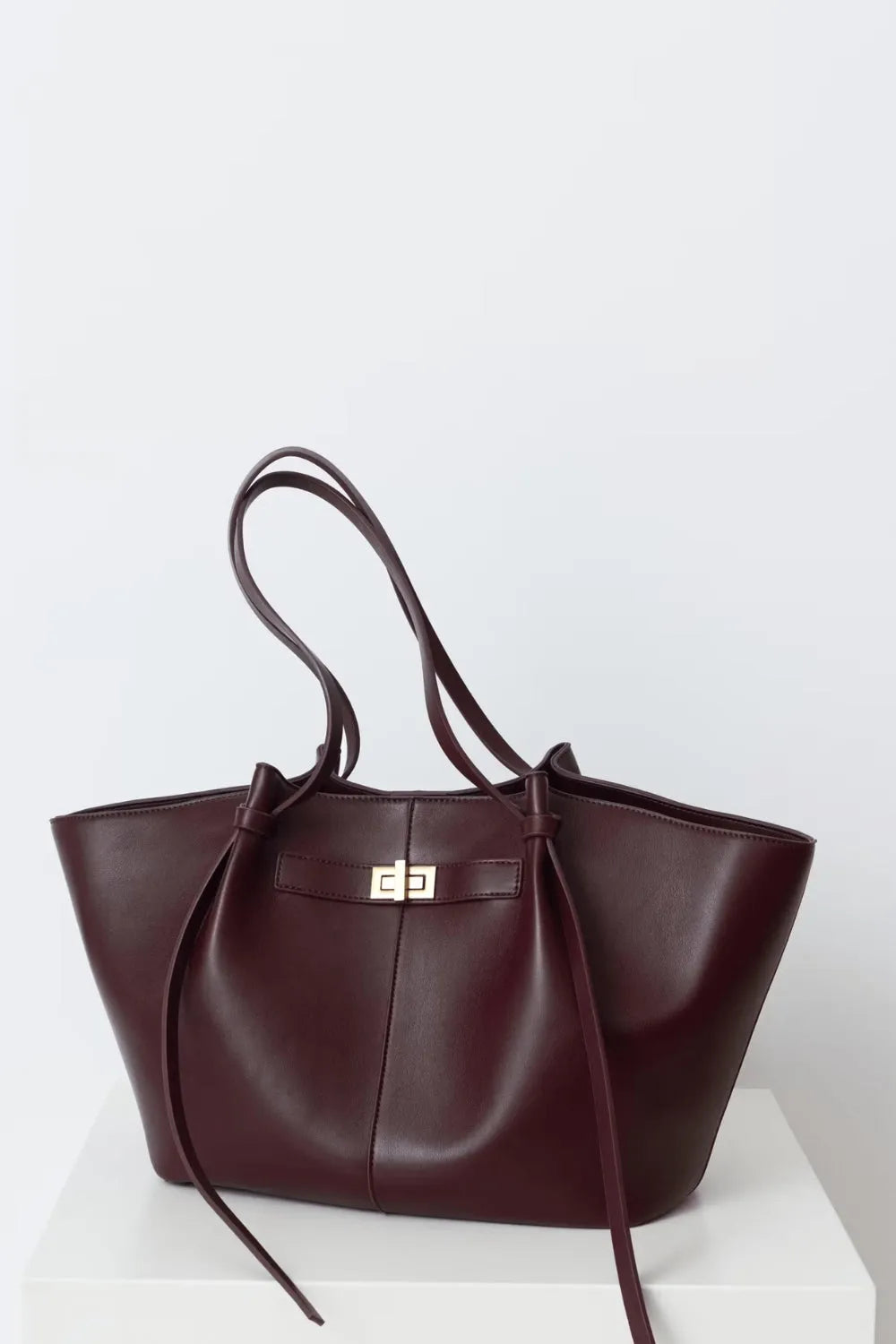 Women's Everyday Leather Tote Bag with Front Closure