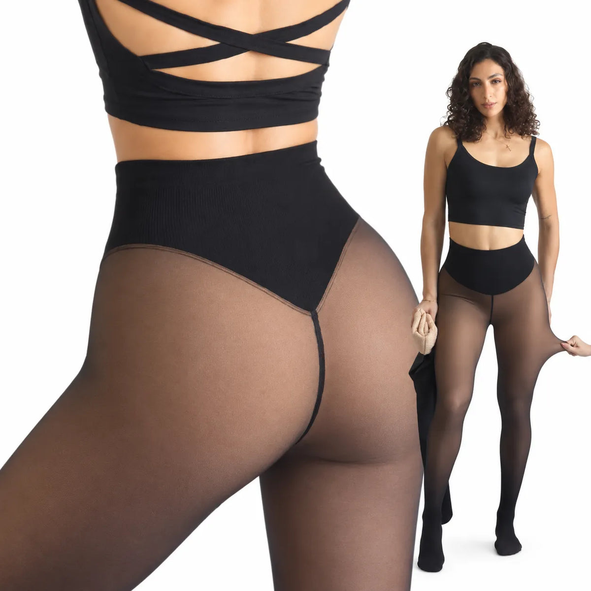 Women's Fleece-Lined Thermal Leggings with High Waist
