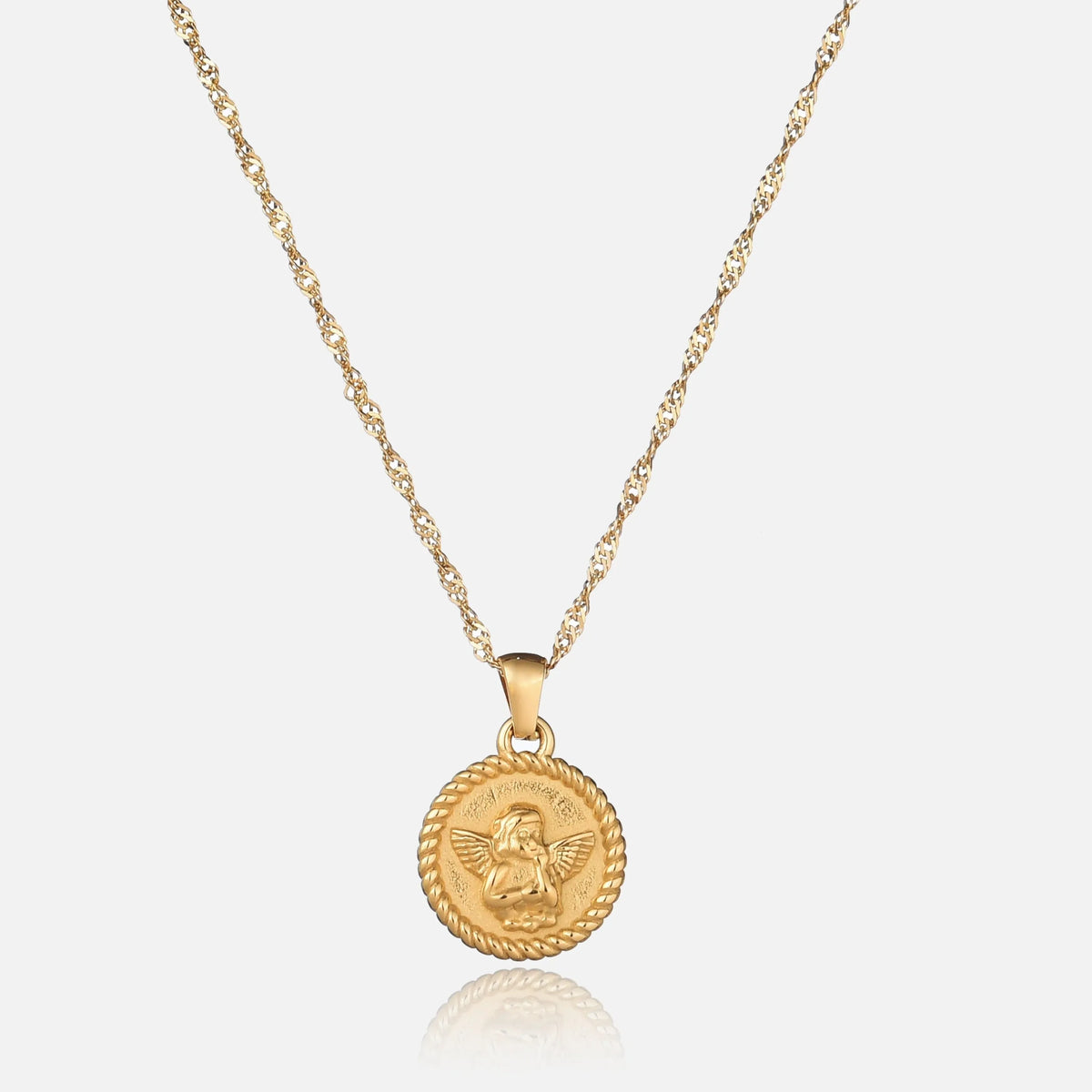 Women's Gold Angel Pendant Necklace for Everyday Elegance