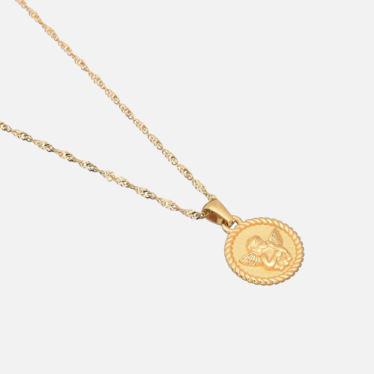 Women's Gold Angel Pendant Necklace for Everyday Elegance