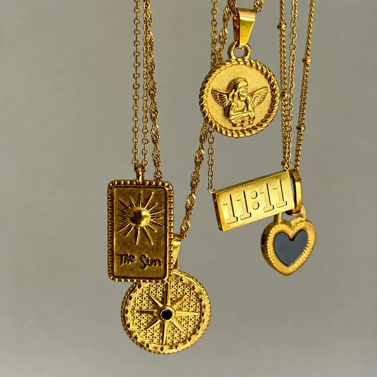 Women's Gold Angel Pendant Necklace for Everyday Elegance