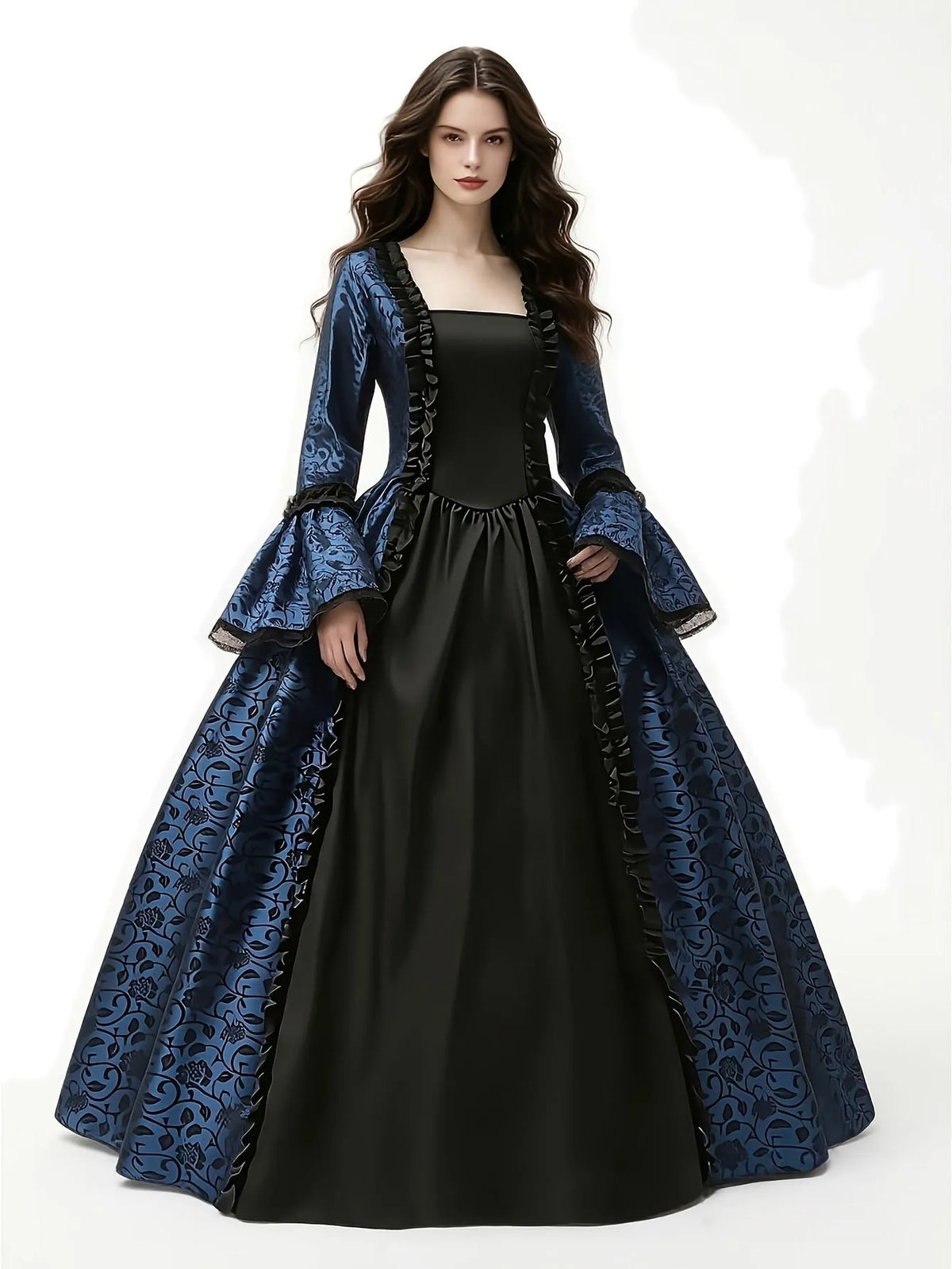 Women's Gothic Vampire Costume Dress with Flared Sleeves
