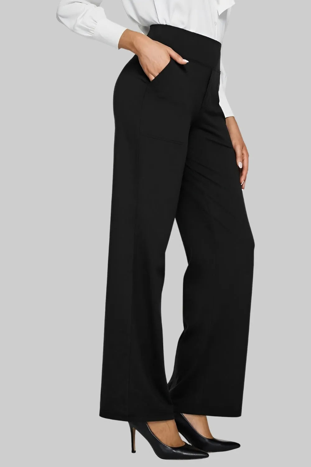 Women's High-Waist Stretch Straight-Leg Pants