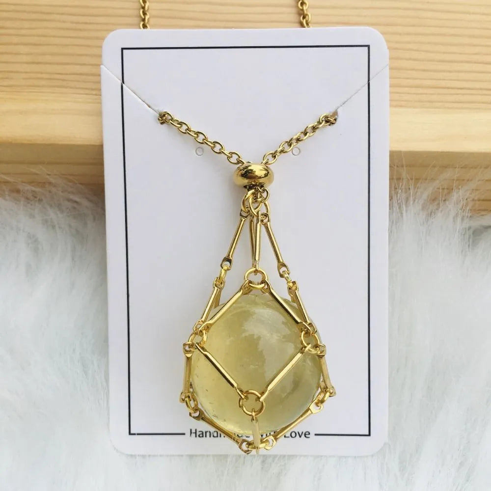Women's Interchangeable Crystal Stone Pendant Necklace