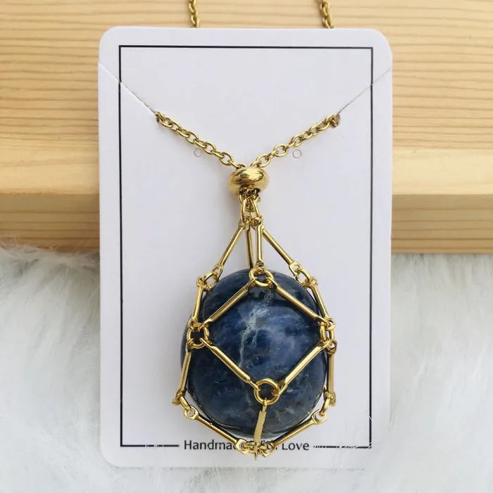 Women's Interchangeable Crystal Stone Pendant Necklace