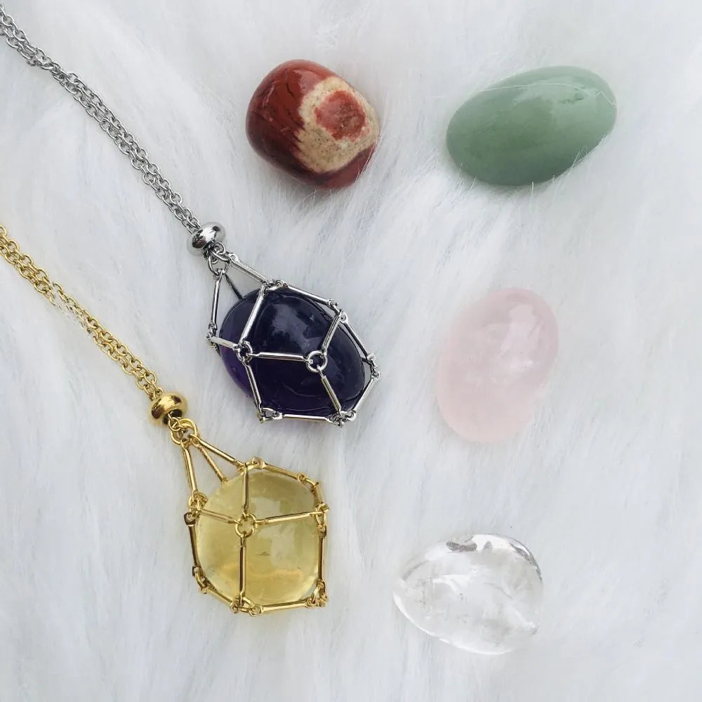 Women's Interchangeable Crystal Stone Pendant Necklace