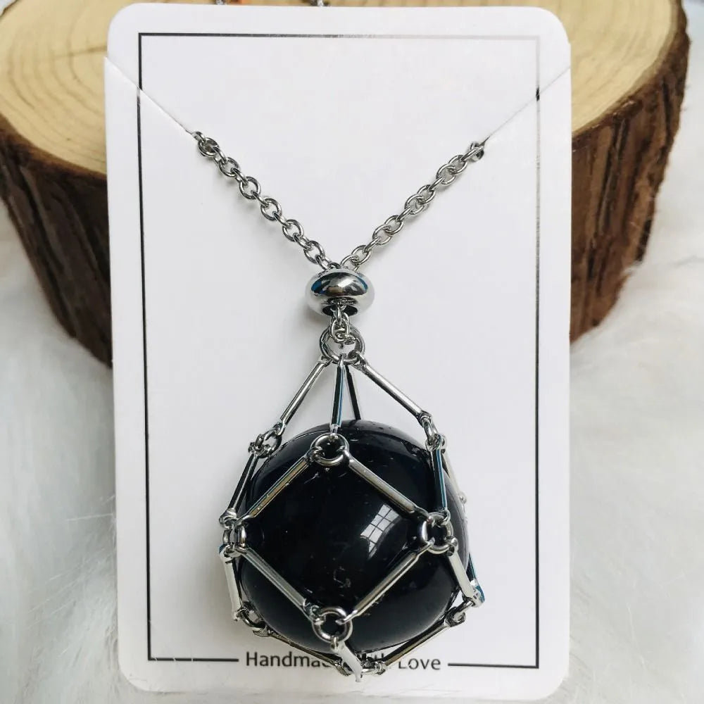 Women's Interchangeable Crystal Stone Pendant Necklace