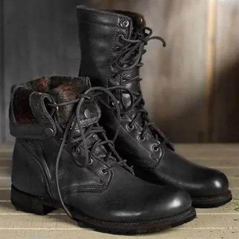 Women's Lace-Up Boots with Supportive Sole