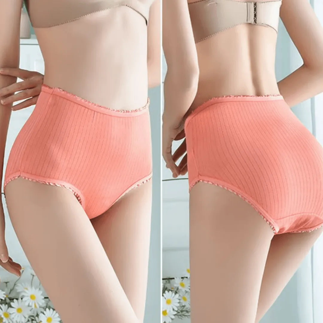 Women's Leakproof Ribbed Panties 3-Pack with Breathable Comfort