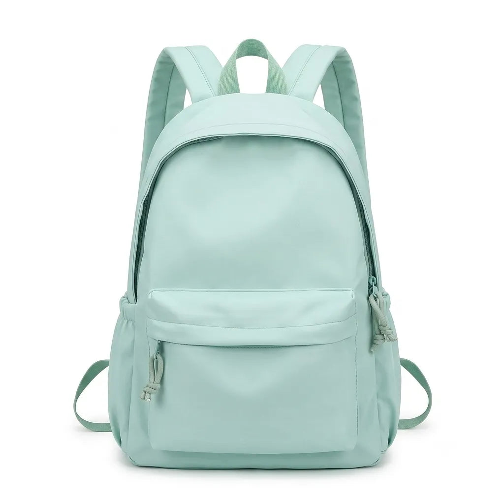 Women's Lightweight Nylon Pastel School Backpack with Pockets
