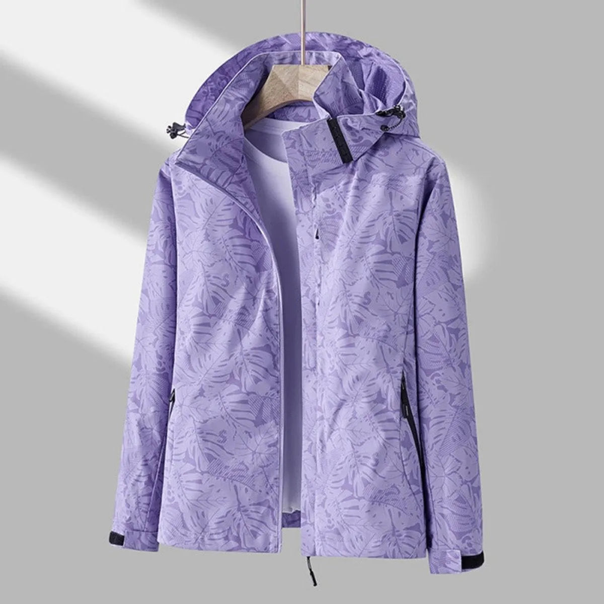 Women's Lightweight Waterproof Hooded Jacket with Windproof Finish