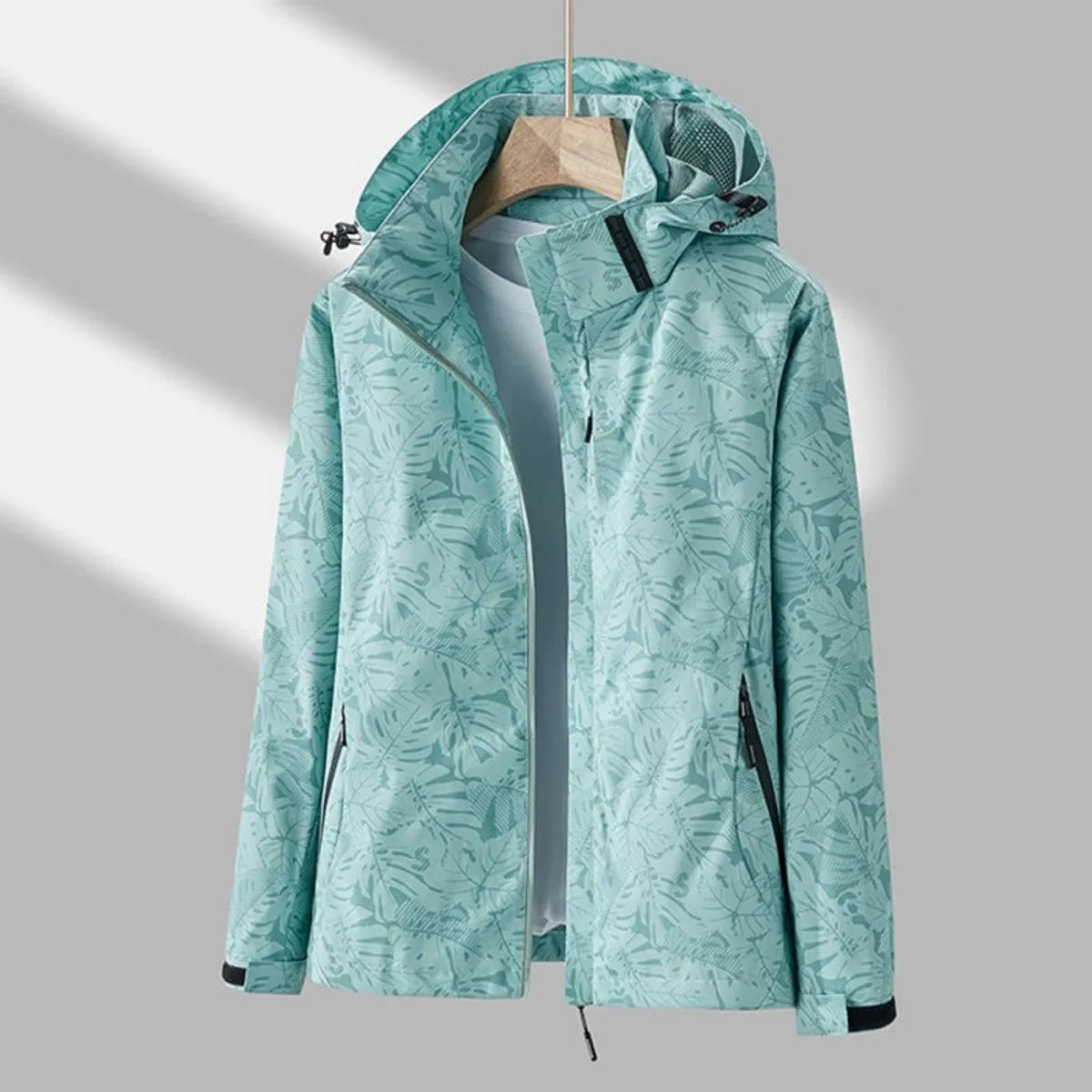 Women's Lightweight Waterproof Hooded Jacket with Windproof Finish