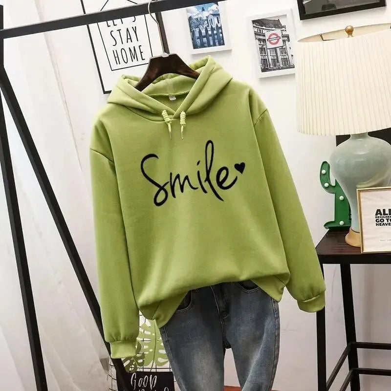Women's Loose Fit Pullover Hoodie with Drawstring Hood