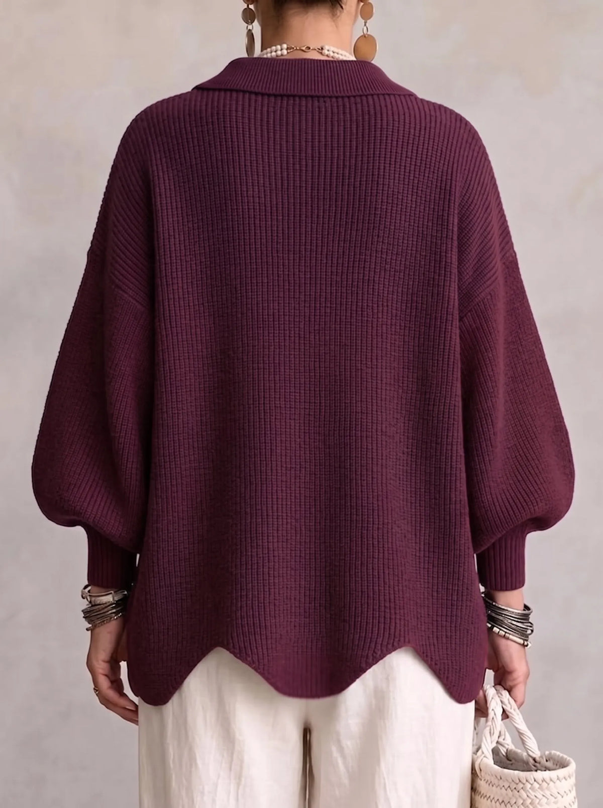 Women's Oversized Cardigan with Statement Buttons