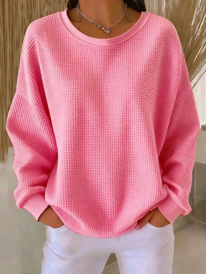 Women's Oversized Fleece Pullover with Textured Finish