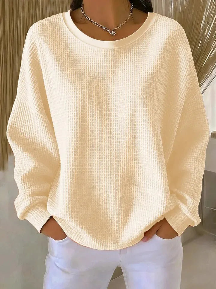 Women's Oversized Fleece Pullover with Textured Finish