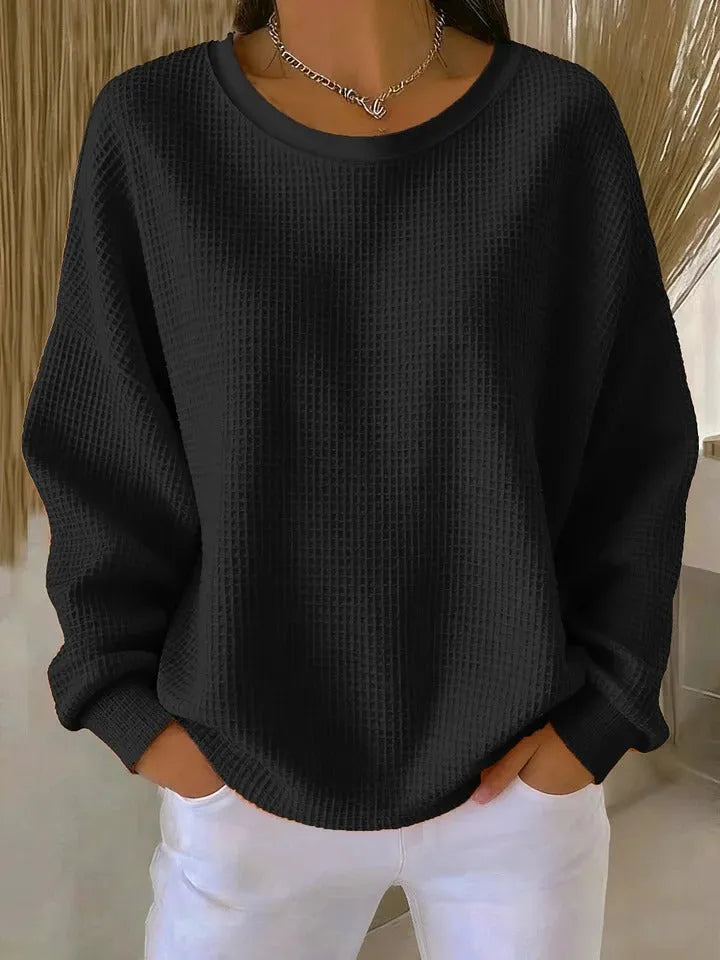 Women's Oversized Fleece Pullover with Textured Finish