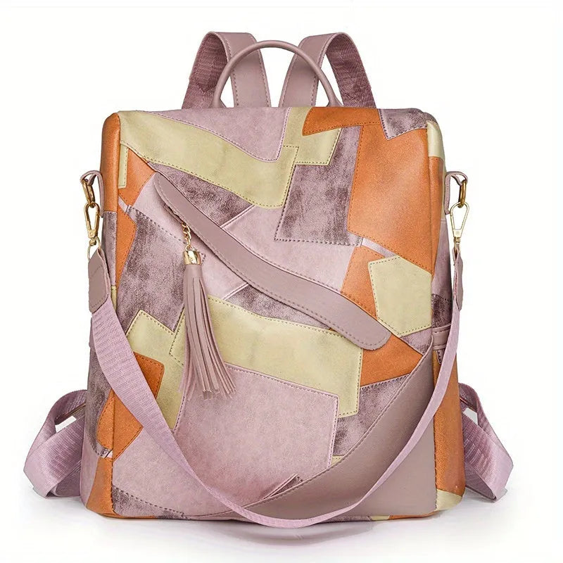 Women's Plaid Anti-Theft Backpack with Multiple Pockets