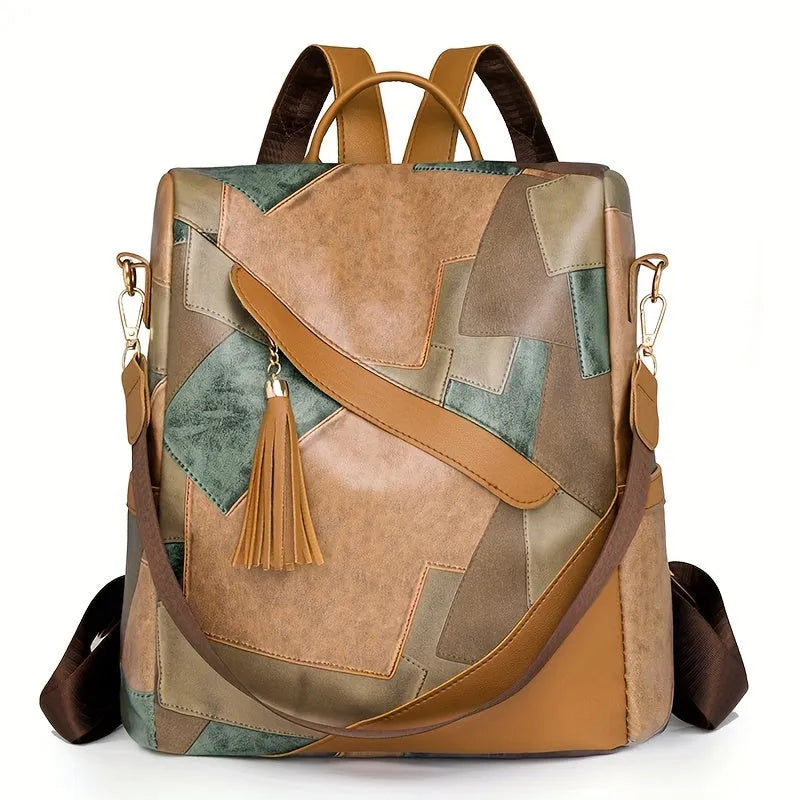 Women's Plaid Anti-Theft Backpack with Multiple Pockets