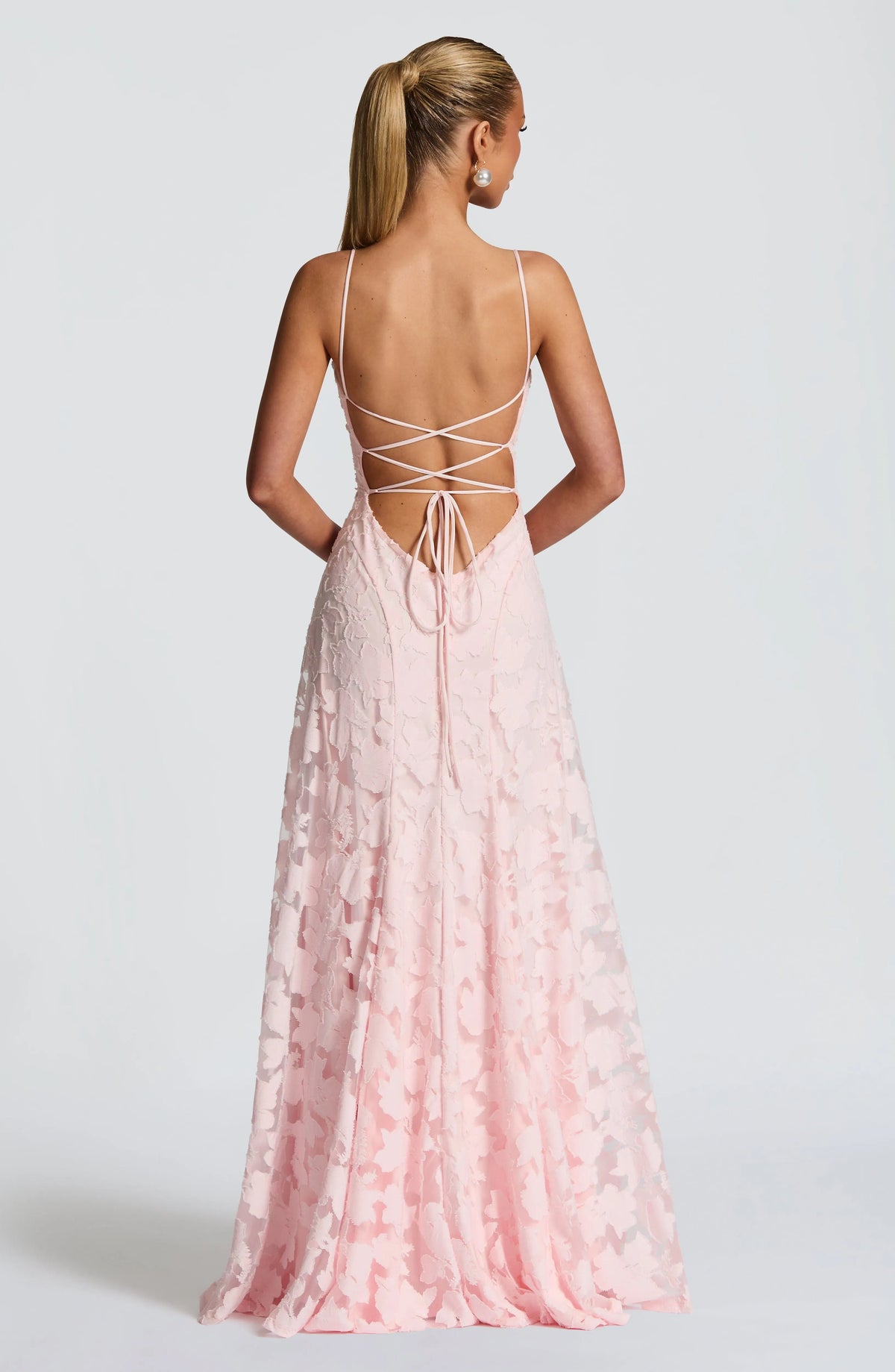 Women's Plaid Voile Dress with Lace-Up Back